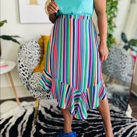🌈THE COLORFUL STRIPE SKIRT - Picture 5 of 8
